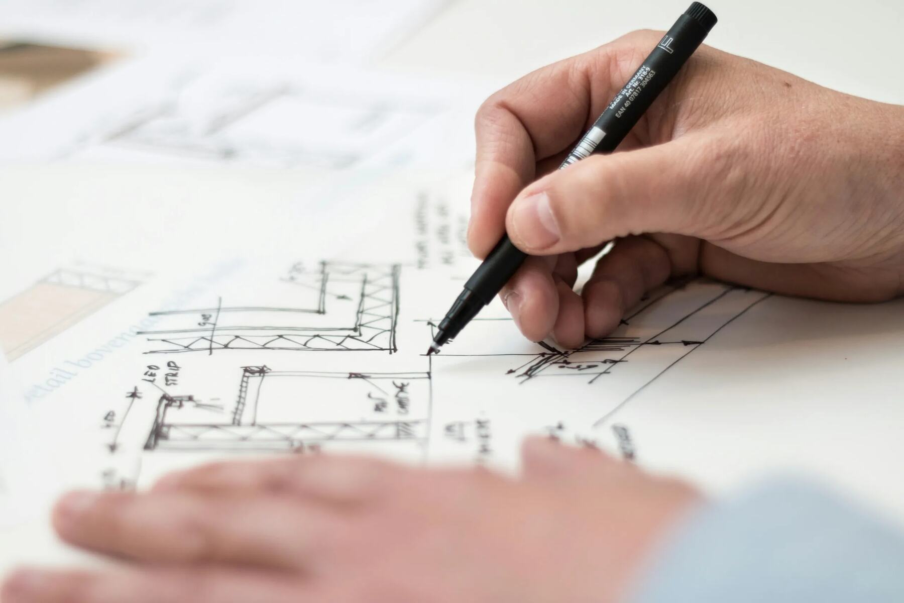Planning drawings for a home repair project